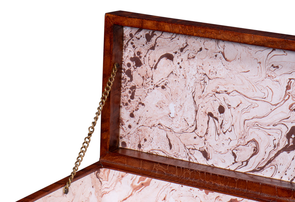 Candece Leather Box, Tan, S/2 by Sarreid Ltd - view 12