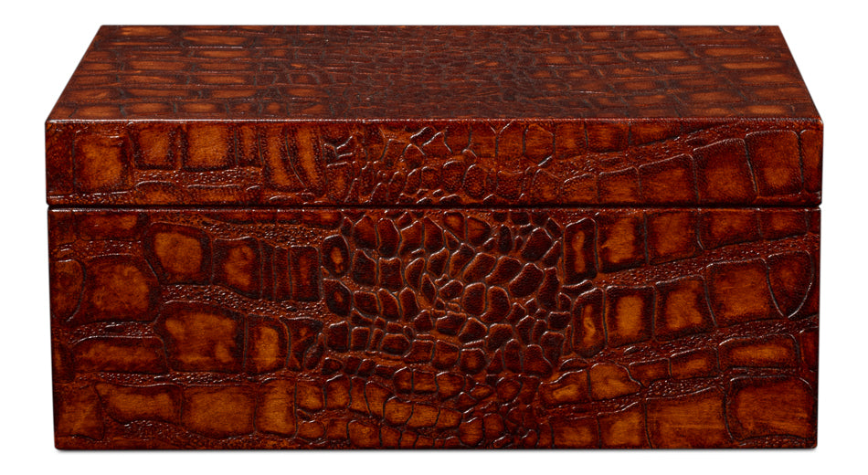 Candece Leather Box, Tan, S/2 by Sarreid Ltd - view 2