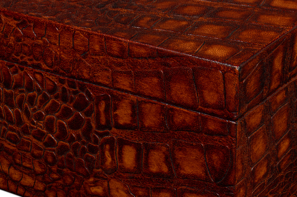 Candece Leather Box, Tan, S/2 by Sarreid Ltd - view 6