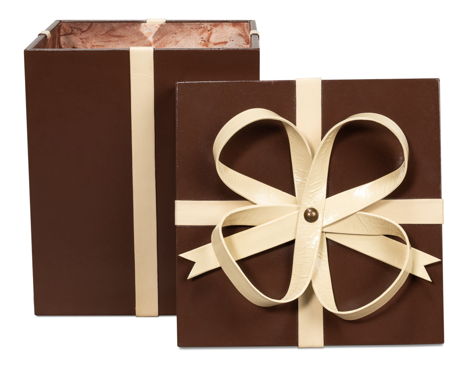 Ferrell Leather Holiday Boxes,S/3,Choco by Sarreid Ltd - view 7