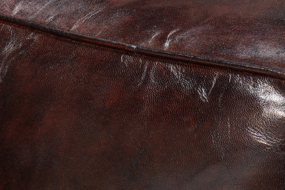 Sunday Afternoon Leather Cube,Dark Brn by Sarreid Ltd - view 8