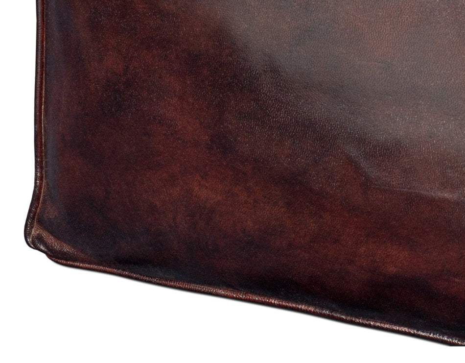 Sunday Afternoon Leather Cube,Dark Brn by Sarreid Ltd - view 10