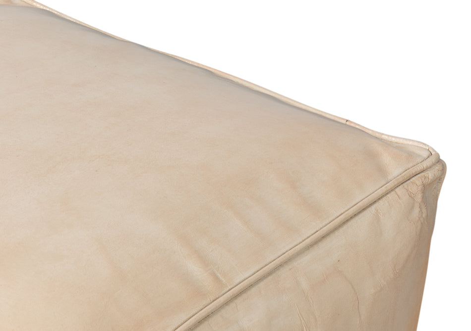 Sunday Afternoon Leather Cube, Taupe by Sarreid Ltd - view 10
