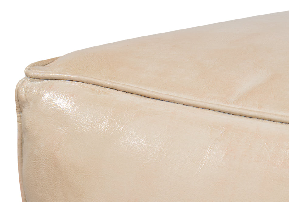Sunday Afternoon Leather Cube, Taupe by Sarreid Ltd - view 5
