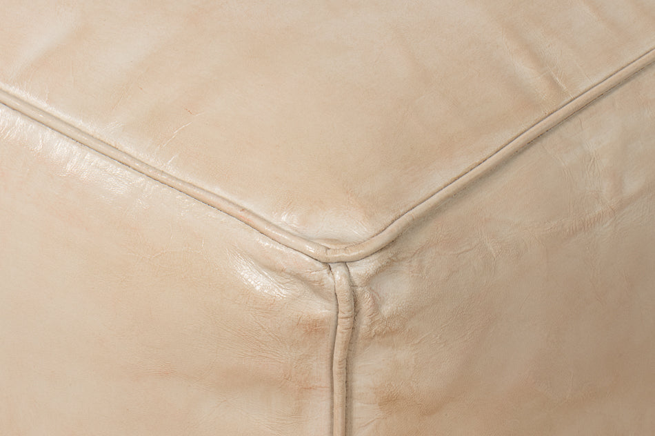 Sunday Afternoon Leather Cube, Taupe by Sarreid Ltd - view 6
