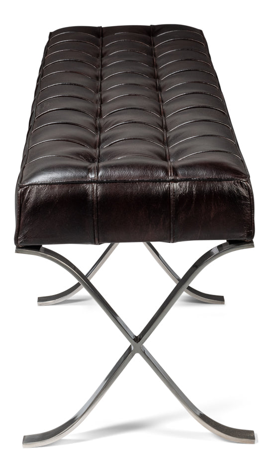 Catalunya Long Bench, Dark Brown by Sarreid Ltd - view 8