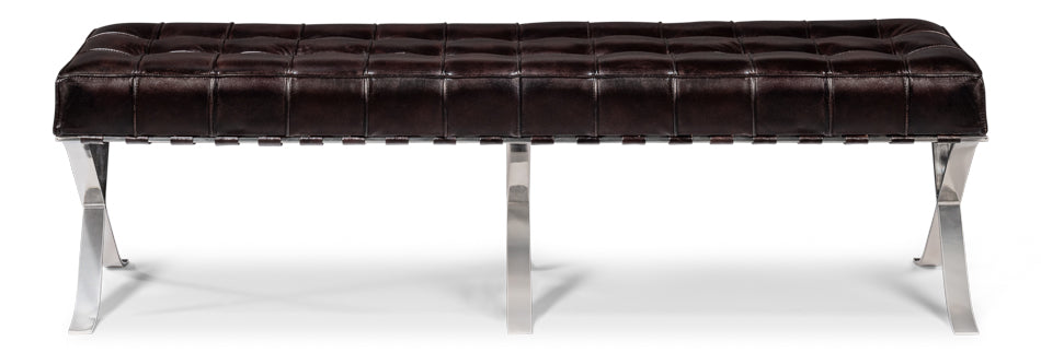 Catalunya Long Bench, Dark Brown by Sarreid Ltd - view 2