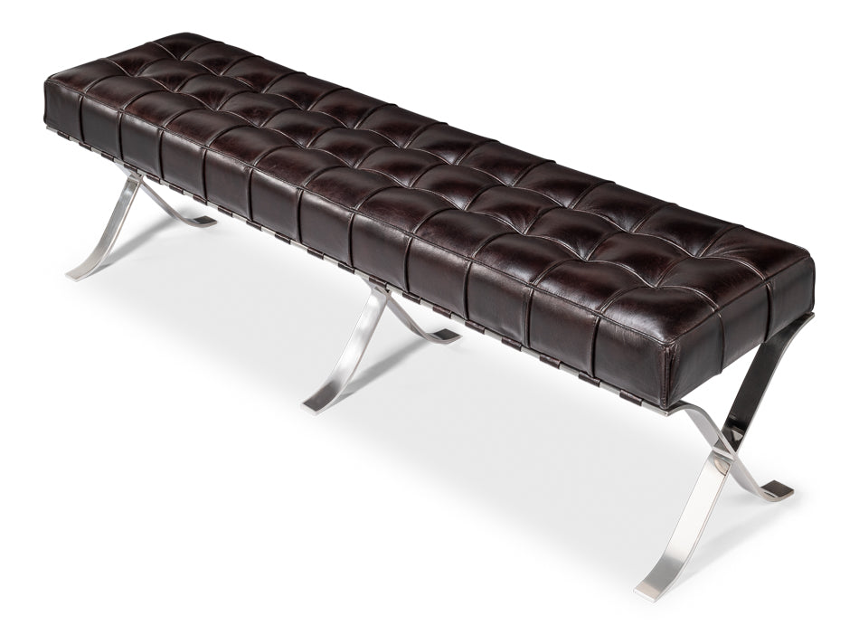 Catalunya Long Bench, Dark Brown by Sarreid Ltd - view 3