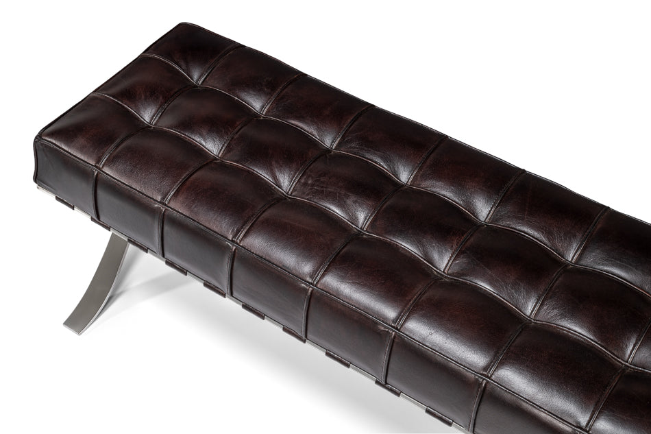 Catalunya Long Bench, Dark Brown by Sarreid Ltd - view 4