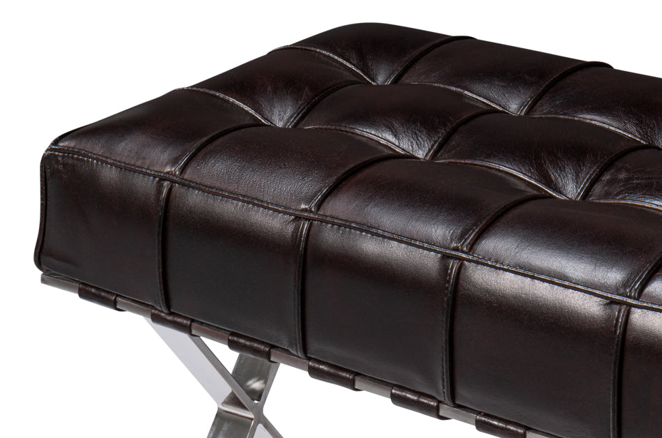 Catalunya Long Bench, Dark Brown by Sarreid Ltd - view 5