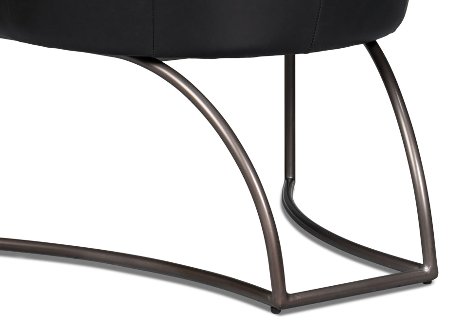 Nagel Distilled Leather Chair,Onyx Black by Sarreid Ltd - view 11