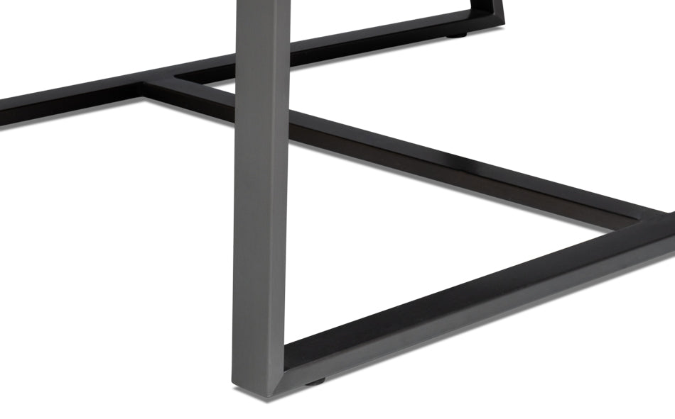 Edmonds Distilled Leather Chair,Onyx Blk by Sarreid Ltd - view 9