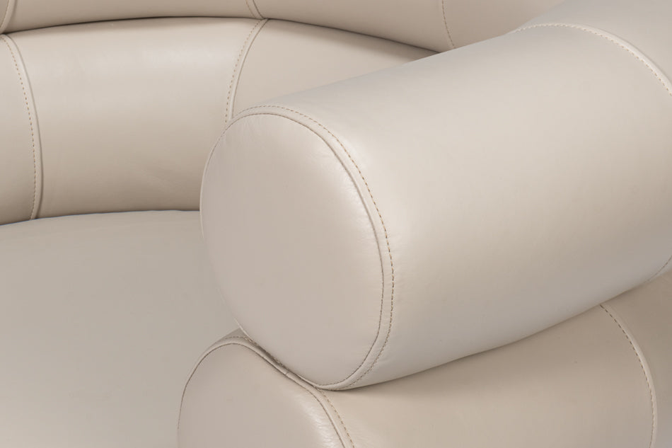 Rondo Occasional Leather Chair,White by Sarreid Ltd - view 10