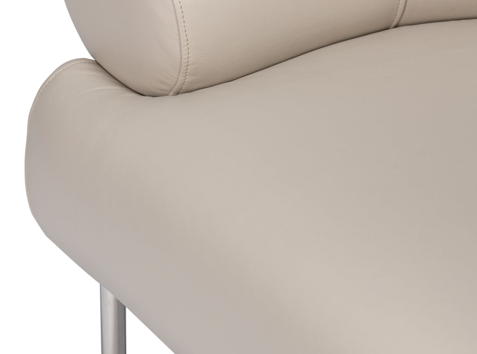 Rondo Occasional Leather Chair,White by Sarreid Ltd - view 11