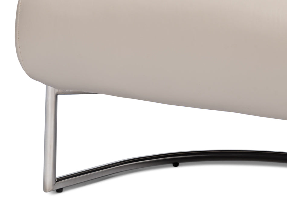 Rondo Occasional Leather Chair,White by Sarreid Ltd - view 12