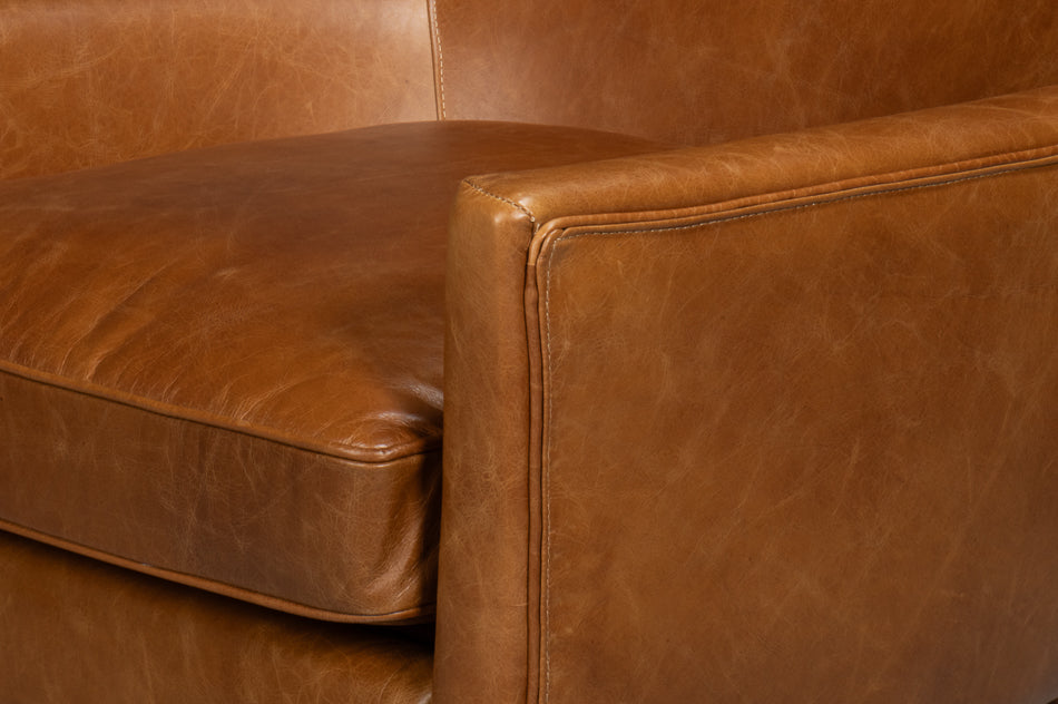 Patron Highback Leather Chair, Brown by Sarreid Ltd - view 10