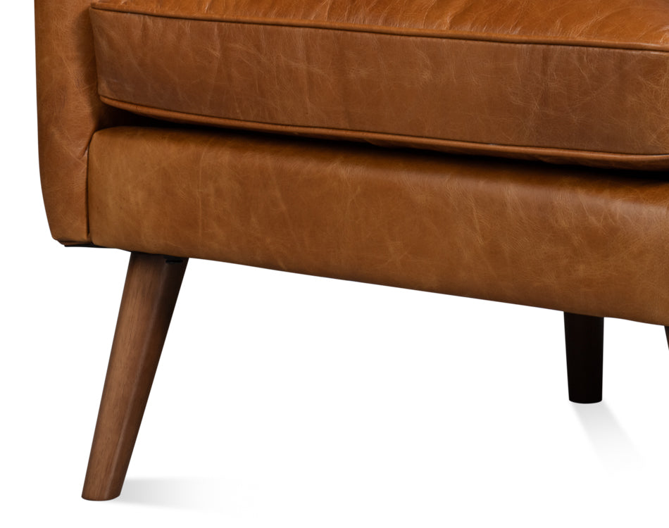 Patron Highback Leather Chair, Brown by Sarreid Ltd - view 12