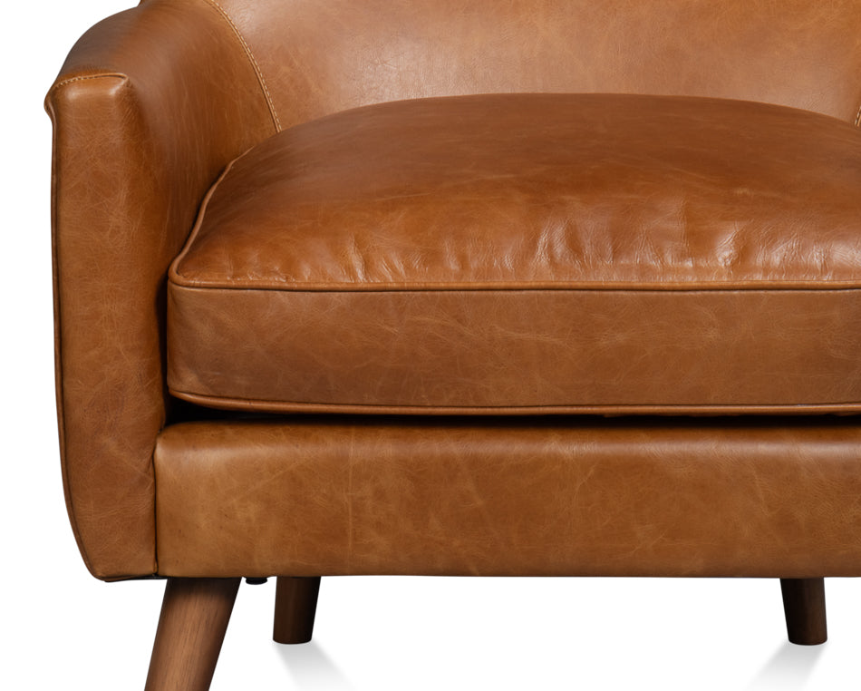 Patron Highback Leather Chair, Brown by Sarreid Ltd - view 6