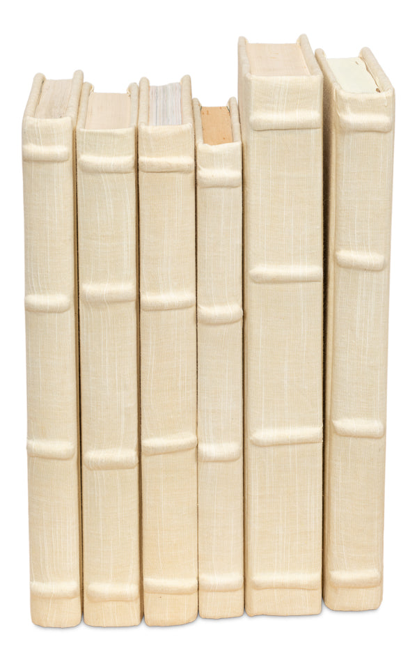 Ecru Linen Books, Set/12 by Sarreid Ltd - view 12
