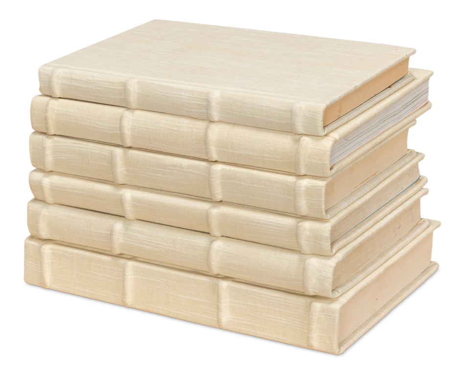 Ecru Linen Books, Set/12 by Sarreid Ltd - view 3