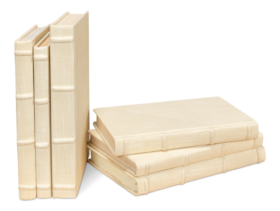 Ecru Linen Books, Set/12 by Sarreid Ltd - view 4