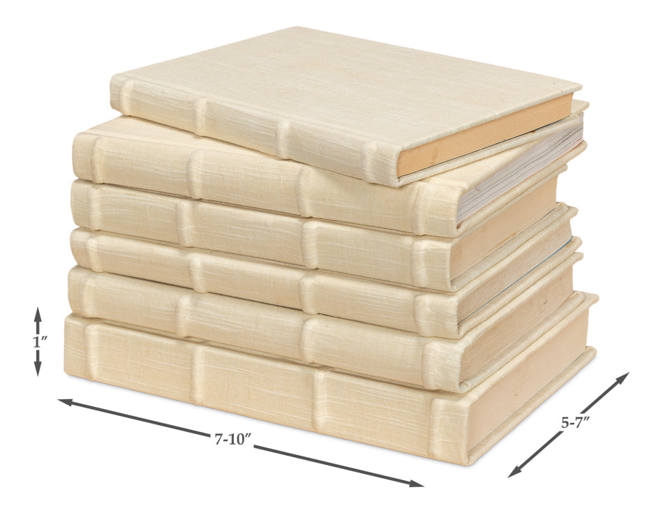 Ecru Linen Books, Set/12 by Sarreid Ltd - view 7