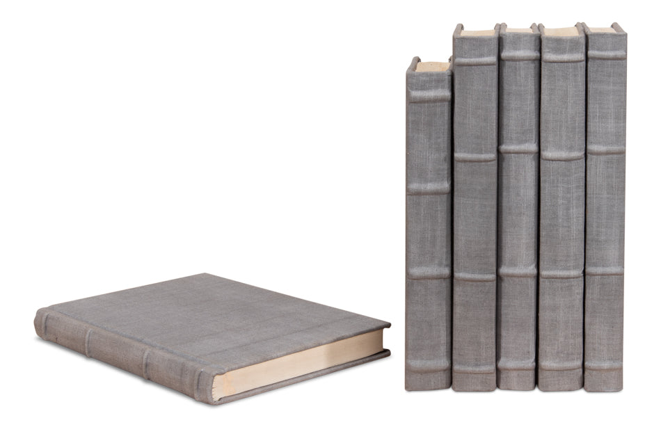 Heather Gray Linen Books, Set/12 by Sarreid Ltd - view 2