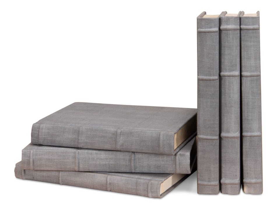 Heather Gray Linen Books, Set/12 by Sarreid Ltd - view 3