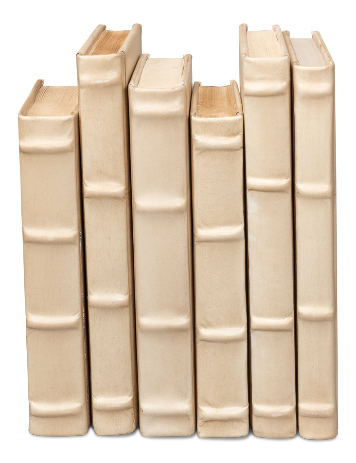 Books, Set Of 12, Antique White by Sarreid Ltd - view 3