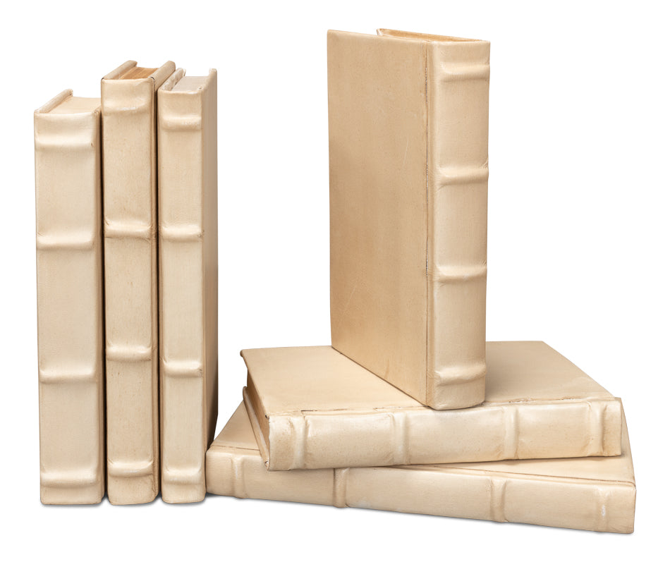 Books, Set Of 12, Antique White by Sarreid Ltd - view 5