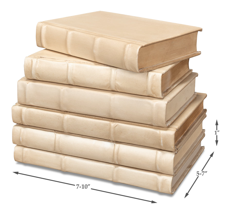 Books, Set Of 12, Antique White by Sarreid Ltd - view 7