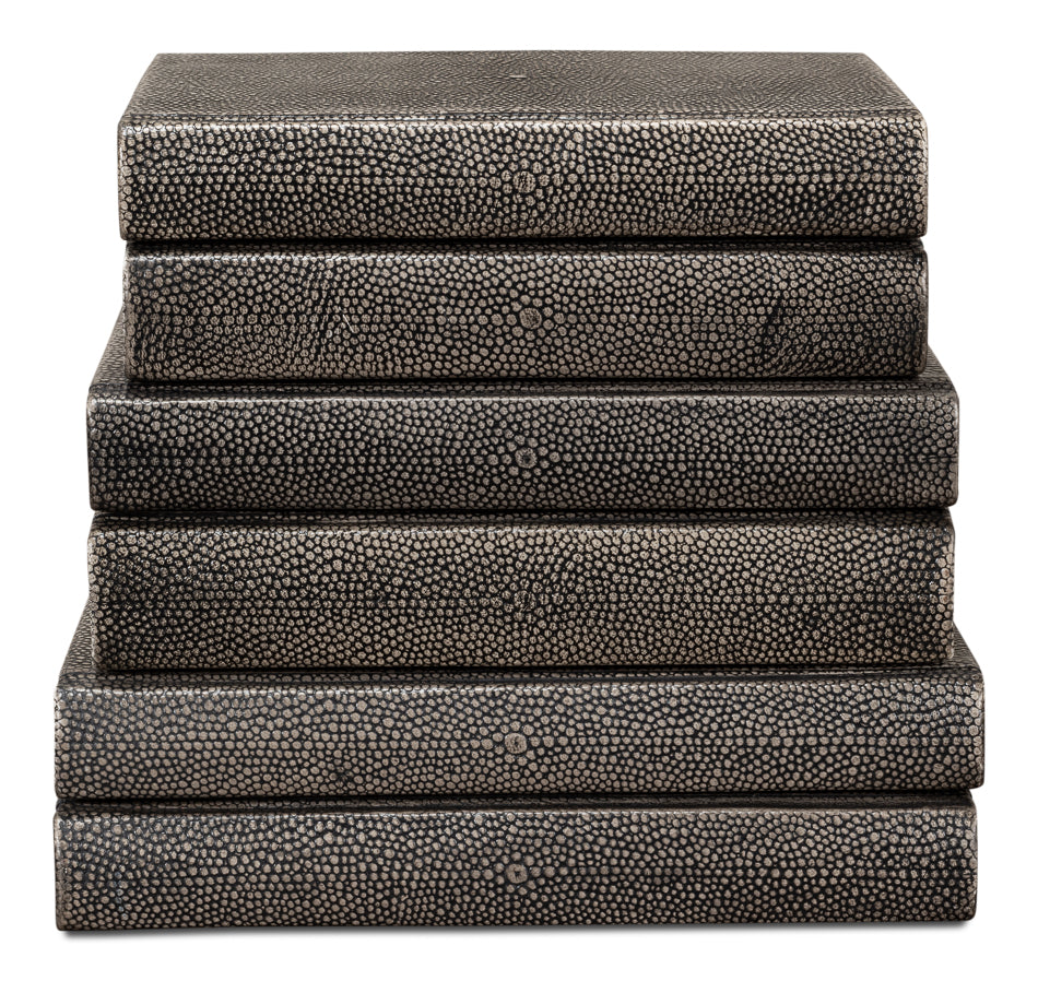 Shagreen Books, Set Of 12, Antique Grey by Sarreid Ltd - view 2