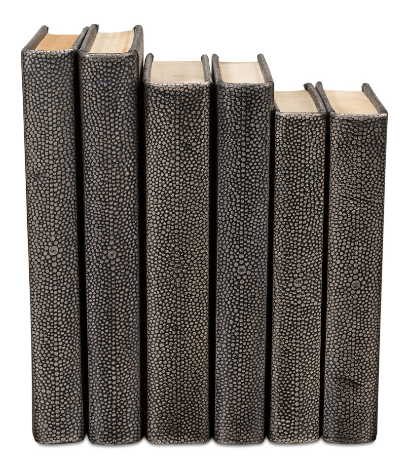 Shagreen Books, Set Of 12, Antique Grey by Sarreid Ltd - view 3