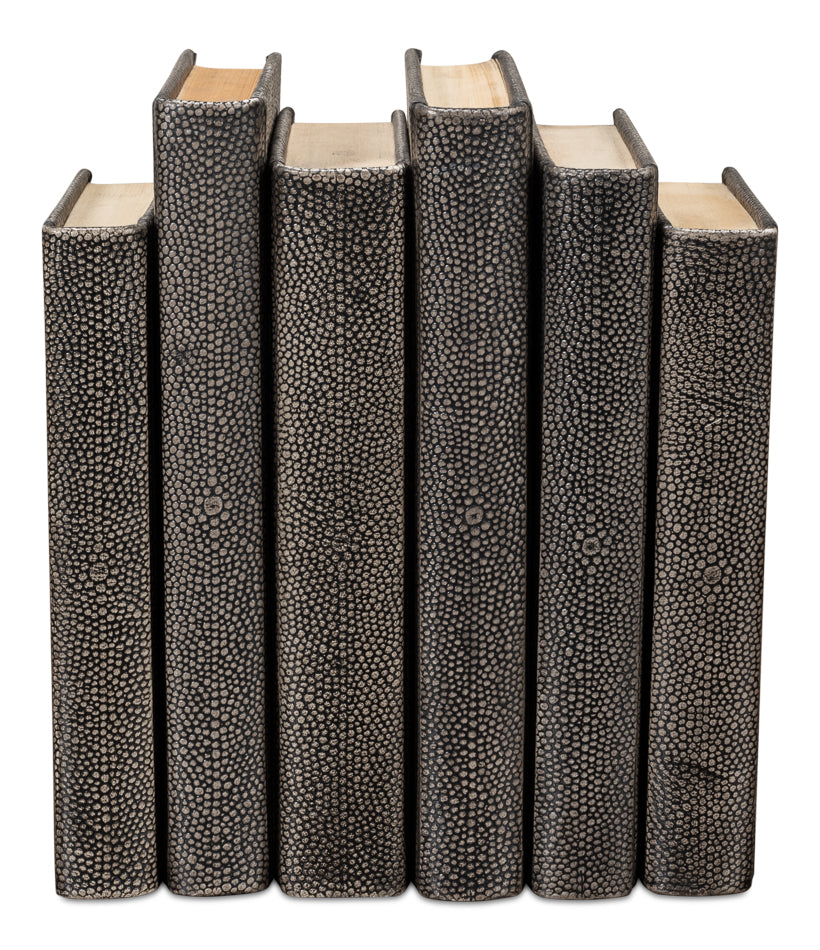 Shagreen Books, Set Of 12, Antique Grey by Sarreid Ltd - view 4
