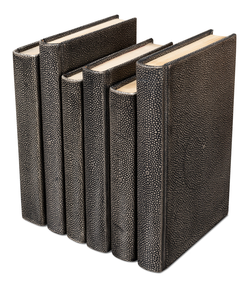 Shagreen Books, Set Of 12, Antique Grey by Sarreid Ltd - view 5