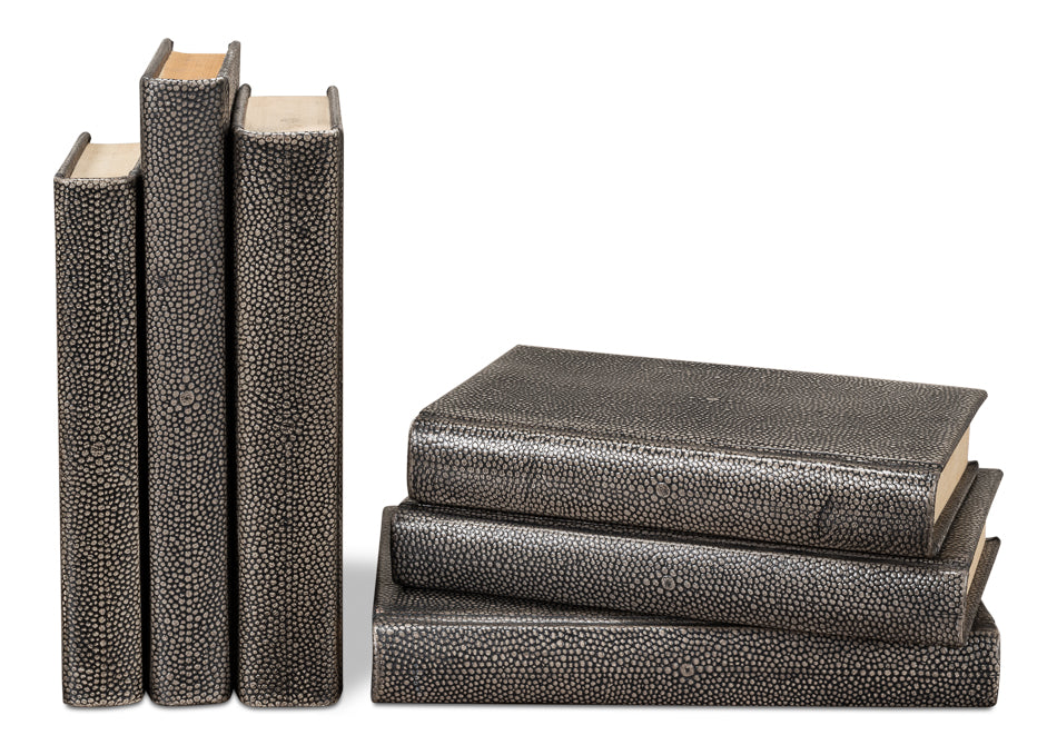 Shagreen Books, Set Of 12, Antique Grey by Sarreid Ltd - view 6