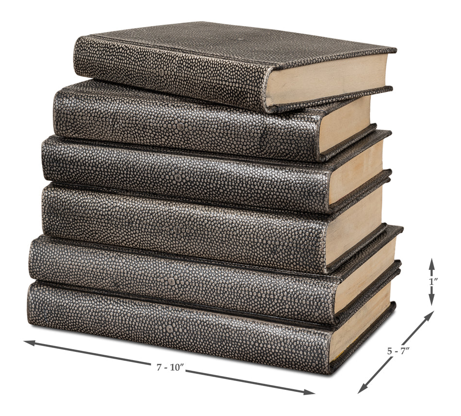 Shagreen Books, Set Of 12, Antique Grey by Sarreid Ltd - view 7