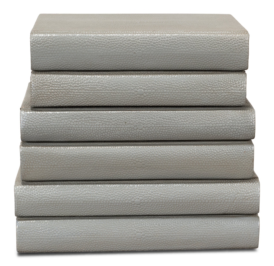 Shagreen Books, Set Of 12, Storm Grey by Sarreid Ltd - view 2