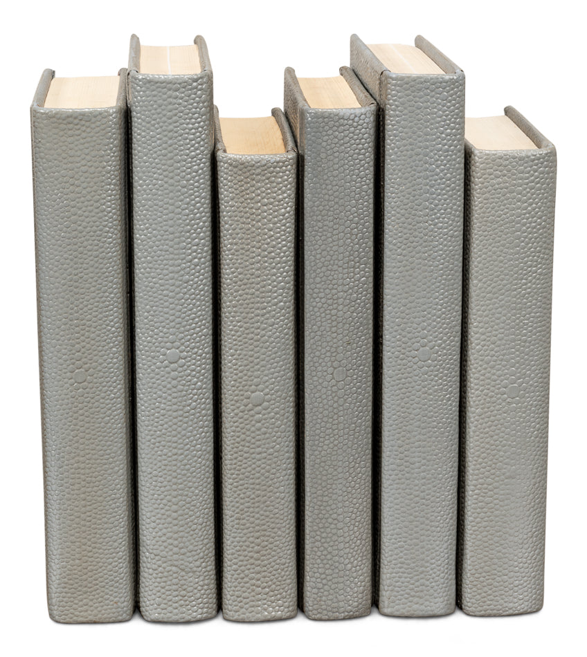 Shagreen Books, Set Of 12, Storm Grey by Sarreid Ltd - view 4