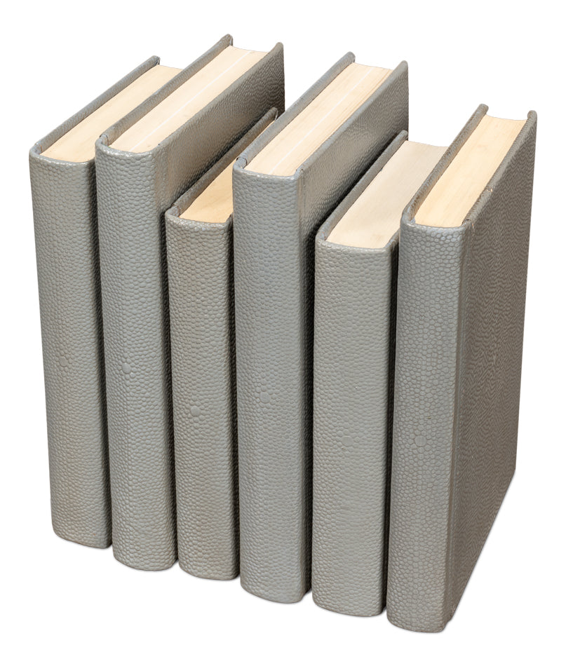 Shagreen Books, Set Of 12, Storm Grey by Sarreid Ltd - view 5