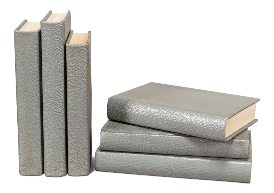 Shagreen Books, Set Of 12, Storm Grey by Sarreid Ltd - view 6