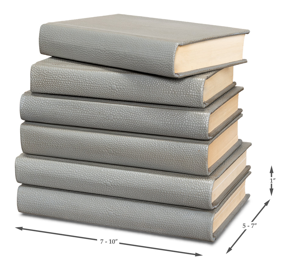 Shagreen Books, Set Of 12, Storm Grey by Sarreid Ltd - view 7