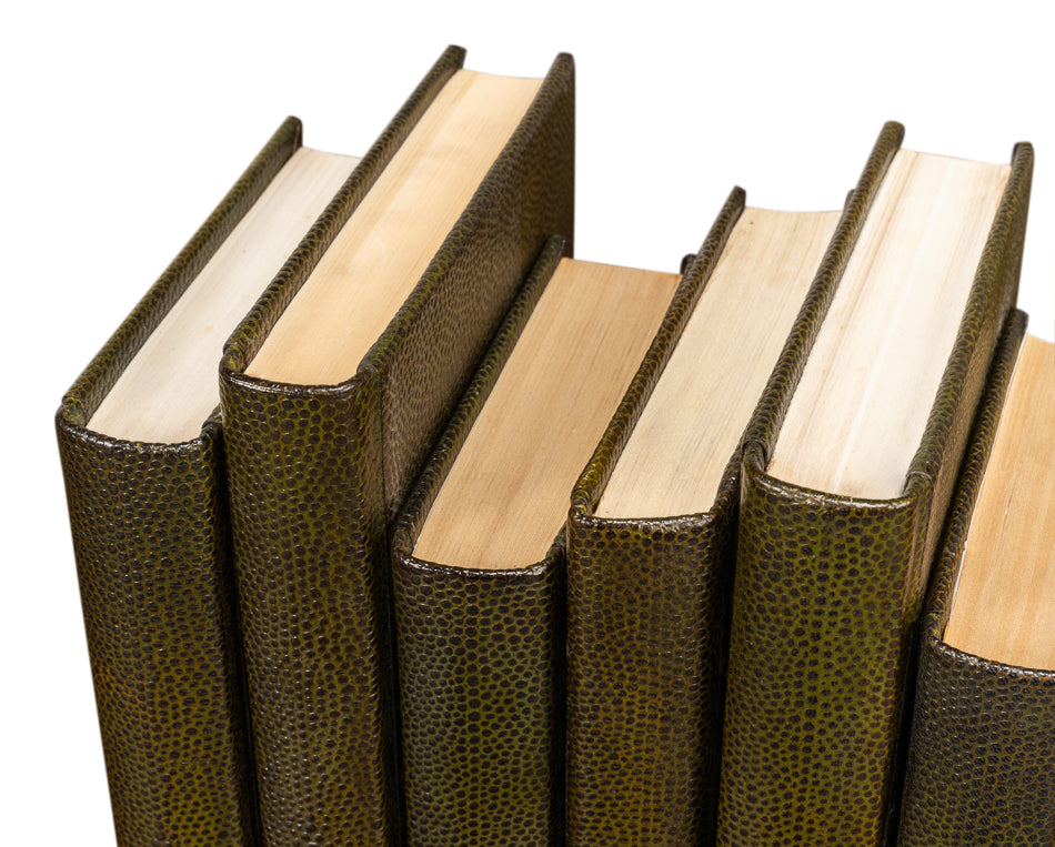 Shagreen Books, Set Of 12, Leaf by Sarreid Ltd - view 9