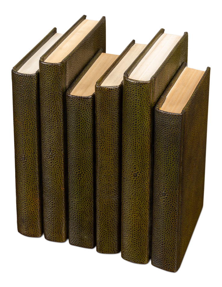 Shagreen Books, Set Of 12, Leaf by Sarreid Ltd - view 5