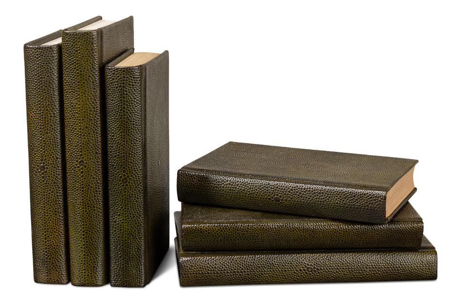 Shagreen Books, Set Of 12, Leaf by Sarreid Ltd - view 6