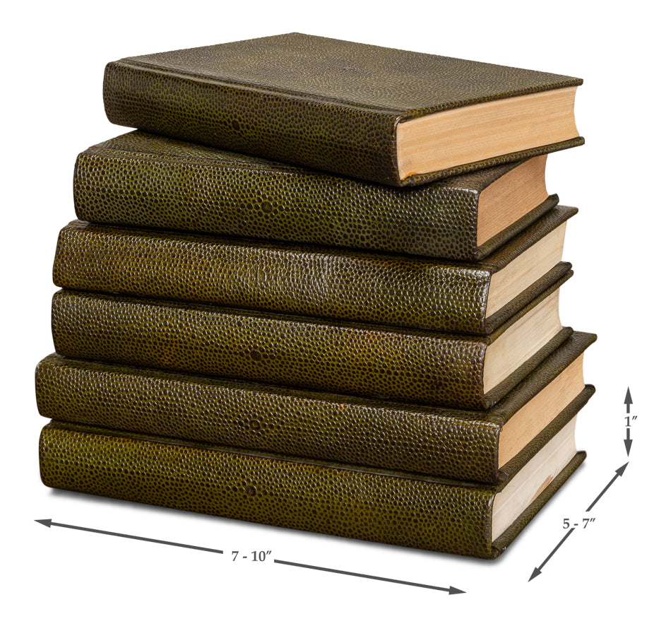 Shagreen Books, Set Of 12, Leaf by Sarreid Ltd - view 7