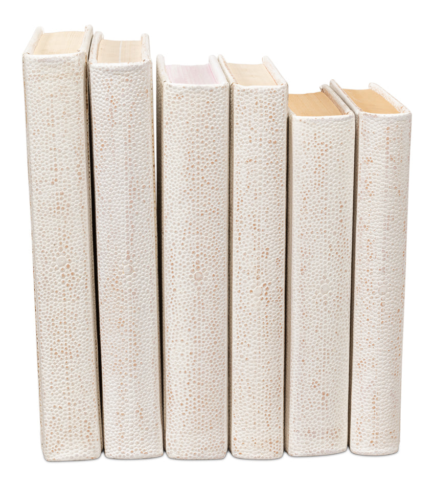 Shagreen Books, Set Of 12, Osprey White by Sarreid Ltd - view 3