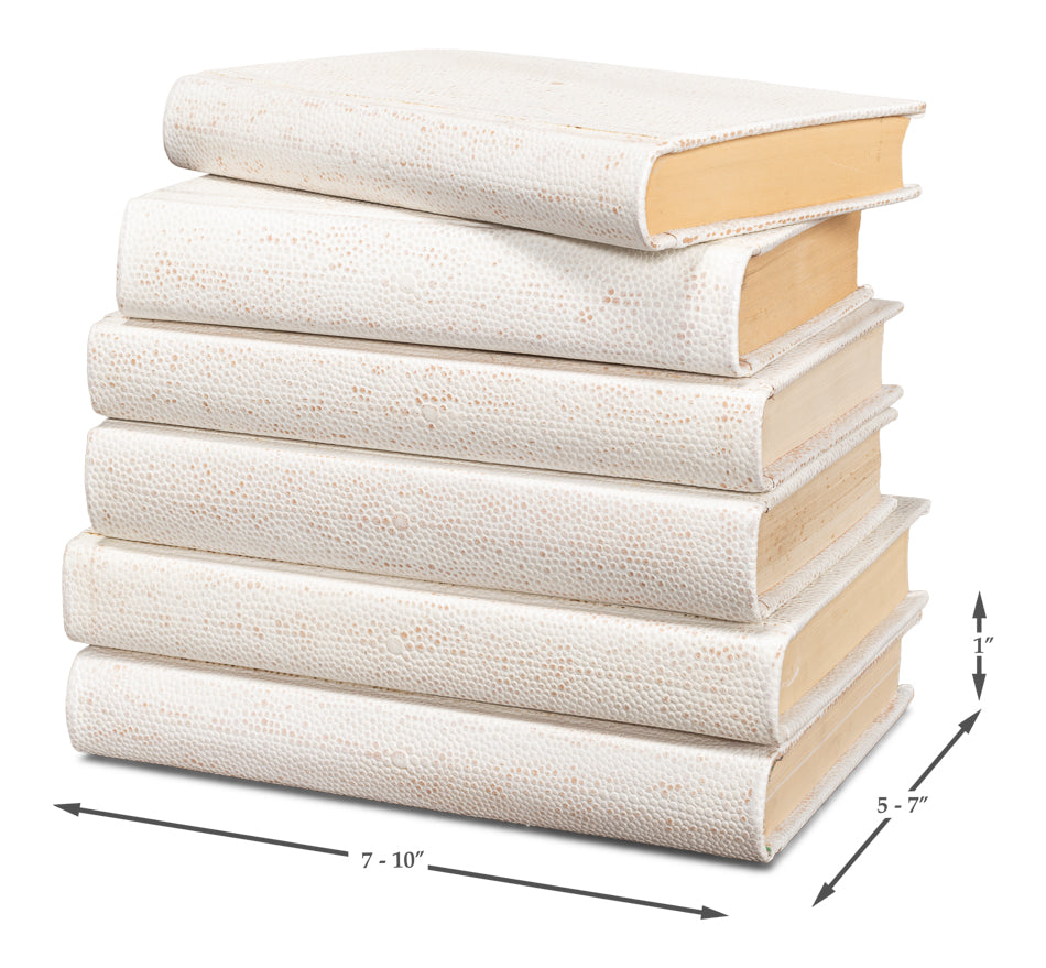 Shagreen Books, Set Of 12, Osprey White by Sarreid Ltd - view 7