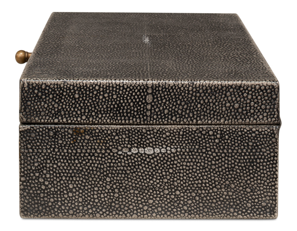 Gatsburg, Shagreen Box, Ant.Grey S/2 by Sarreid Ltd - view 9