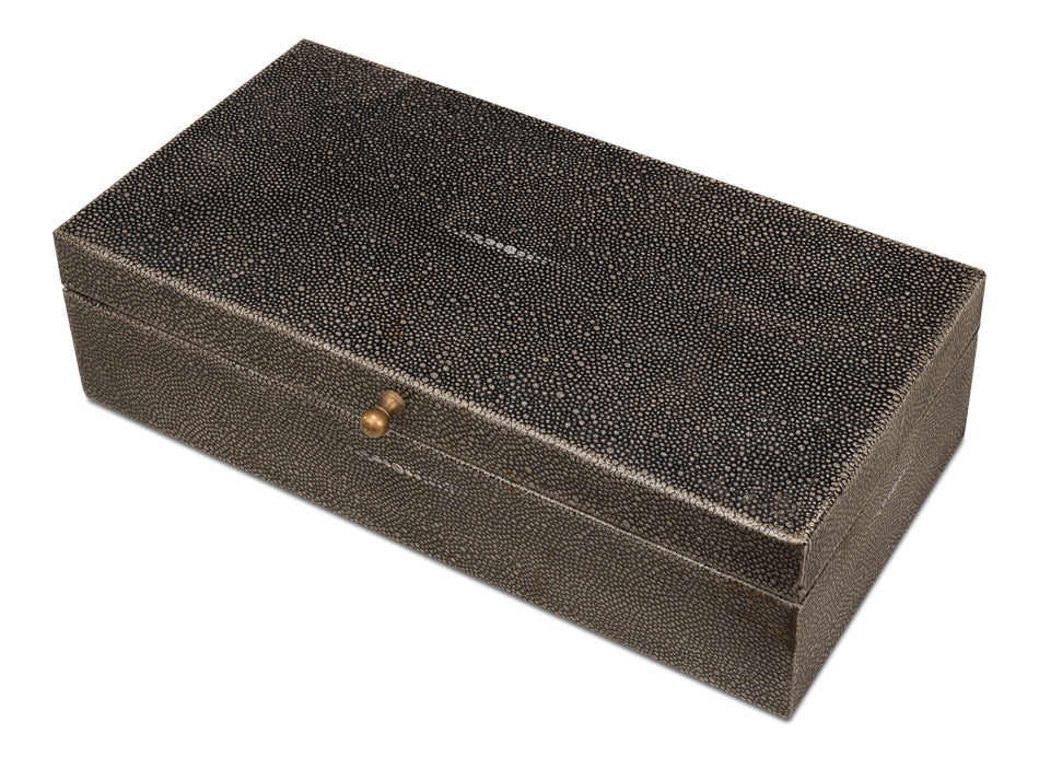 Gatsburg, Shagreen Box, Ant.Grey S/2 by Sarreid Ltd - view 10